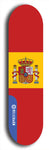 North American maple skateboard deck designed by underground artist BellyRash -- available in widths between 7.5 to 8.5 inches in both mellow concave and steep concave shapes. Artwork : 	Spain	flag skateboard deck																				