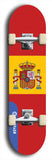 North American maple skateboard deck designed by underground artist BellyRash -- available in widths between 7.5 to 8.5 inches in both mellow concave and steep concave shapes. Artwork : 	Spain	flag skateboard deck																				