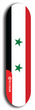 North American maple skateboard deck designed by underground artist BellyRash -- available in widths between 7.5 to 8.5 inches in both mellow concave and steep concave shapes. Artwork : 	Syria	flag skateboard deck																				