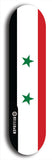 North American maple skateboard deck designed by underground artist BellyRash -- available in widths between 7.5 to 8.5 inches in both mellow concave and steep concave shapes. Artwork : 	Syria	flag skateboard deck																				