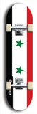 North American maple skateboard deck designed by underground artist BellyRash -- available in widths between 7.5 to 8.5 inches in both mellow concave and steep concave shapes. Artwork : 	Syria	flag skateboard deck																				