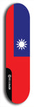 Taiwan flag skateboard deck. North American maple skateboard deck available in widths between 7.5 to 8.5 inches in both mellow concave and steep concave shapes.