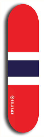 North American maple skateboard deck designed by underground artist BellyRash -- available in widths between 7.5 to 8.5 inches in both mellow concave and steep concave shapes. Artwork : 	Thailand	flag skateboard deck																				