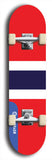 North American maple skateboard deck designed by underground artist BellyRash -- available in widths between 7.5 to 8.5 inches in both mellow concave and steep concave shapes. Artwork : 	Thailand	flag skateboard deck																				