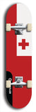 North American maple skateboard deck designed by underground artist BellyRash -- available in widths between 7.5 to 8.5 inches in both mellow concave and steep concave shapes. Artwork : 	Tonga	flag skateboard deck																				