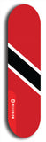 North American maple skateboard deck designed by underground artist BellyRash -- available in widths between 7.5 to 8.5 inches in both mellow concave and steep concave shapes. Artwork : 	Trinidad and Tobago	flag skateboard deck																				