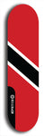 North American maple skateboard deck designed by underground artist BellyRash -- available in widths between 7.5 to 8.5 inches in both mellow concave and steep concave shapes. Artwork : 	Trinidad and Tobago	flag skateboard deck																				