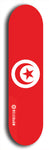 North American maple skateboard deck designed by underground artist BellyRash -- available in widths between 7.5 to 8.5 inches in both mellow concave and steep concave shapes. Artwork : 	Tunisia	flag skateboard deck																				