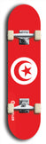 North American maple skateboard deck designed by underground artist BellyRash -- available in widths between 7.5 to 8.5 inches in both mellow concave and steep concave shapes. Artwork : 	Tunisia	flag skateboard deck																				