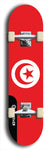 North American maple skateboard deck designed by underground artist BellyRash -- available in widths between 7.5 to 8.5 inches in both mellow concave and steep concave shapes. Artwork : 	Tunisia	flag skateboard deck																				