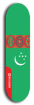 North American maple skateboard deck designed by underground artist BellyRash -- available in widths between 7.5 to 8.5 inches in both mellow concave and steep concave shapes. Artwork : 	Turkmenistan	flag skateboard deck																				