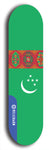 North American maple skateboard deck designed by underground artist BellyRash -- available in widths between 7.5 to 8.5 inches in both mellow concave and steep concave shapes. Artwork : 	Turkmenistan	flag skateboard deck																				