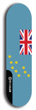 North American maple skateboard deck designed by underground artist BellyRash -- available in widths between 7.5 to 8.5 inches in both mellow concave and steep concave shapes. Artwork : 	Tuvalu	flag skateboard deck																				