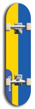 North American maple skateboard deck designed by underground artist BellyRash -- available in widths between 7.5 to 8.5 inches in both mellow concave and steep concave shapes. Artwork : 	Ukraine	flag skateboard deck																				