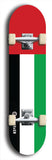 North American maple skateboard deck designed by underground artist BellyRash -- available in widths between 7.5 to 8.5 inches in both mellow concave and steep concave shapes. Artwork : 	United Arab Emirates	flag skateboard deck																				