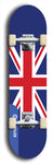 North American maple skateboard deck designed by underground artist BellyRash -- available in widths between 7.5 to 8.5 inches in both mellow concave and steep concave shapes. Artwork : 	United Kingdom	flag skateboard deck																				