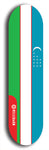 North American maple skateboard deck designed by underground artist BellyRash -- available in widths between 7.5 to 8.5 inches in both mellow concave and steep concave shapes. Artwork : 	Uzbekistan	flag skateboard deck																				