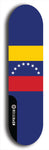 North American maple skateboard deck designed by underground artist BellyRash -- available in widths between 7.5 to 8.5 inches in both mellow concave and steep concave shapes. Artwork : 	Venezuela	flag skateboard deck																				