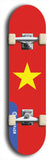 North American maple skateboard deck designed by underground artist BellyRash -- available in widths between 7.5 to 8.5 inches in both mellow concave and steep concave shapes. Artwork : 	Vietnam	flag skateboard deck																				