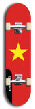 North American maple skateboard deck designed by underground artist BellyRash -- available in widths between 7.5 to 8.5 inches in both mellow concave and steep concave shapes. Artwork : 	Vietnam	flag skateboard deck																				