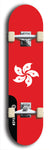 North American maple skateboard deck designed by underground artist BellyRash -- available in widths between 7.5 to 8.5 inches in both mellow concave and steep concave shapes. Artwork : 	Hong Kong	flag skateboard deck																				