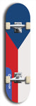 North American maple skateboard deck designed by underground artist BellyRash -- available in widths between 7.5 to 8.5 inches in both mellow concave and steep concave shapes. Artwork : 	Czechia (Czech Republic)	flag skateboard deck																				