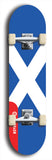 Scotland flag skateboard deck. North American maple skateboard deck available in widths between 7.5 to 8.5 inches in both mellow concave and steep concave shapes.