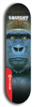 Skateboard deck: Limited edition, North American maple skateboard deck designed by underground artist BellyRash - available widths 7.5 to 8.5 inches in both mellow concave and steep concave shapes. Artwork: SQUISHY logo brand popsicle-shaped deck with graffiti or street art background