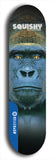 Skateboard deck: Limited edition, North American maple skateboard deck designed by underground artist BellyRash - available widths 7.5 to 8.5 inches in both mellow concave and steep concave shapes. Artwork: SQUISHY logo brand popsicle-shaped deck with graffiti or street art background