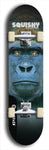 Skateboard deck: Limited edition, North American maple skateboard deck designed by underground artist BellyRash - available widths 7.5 to 8.5 inches in both mellow concave and steep concave shapes. Artwork: SQUISHY logo brand popsicle-shaped deck with graffiti or street art background