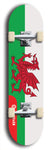 Wales flag skateboard deck. North American maple skateboard deck available in widths between 7.5 to 8.5 inches in both mellow concave and steep concave shapes.