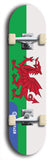 Wales flag skateboard deck. North American maple skateboard deck available in widths between 7.5 to 8.5 inches in both mellow concave and steep concave shapes.