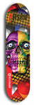 Limited edition, North American maple skateboard deck designed by underground artist BellyRash -- available in widths 7.5 to 8.5 inches in both mellow concave and steep concave shapes. Artwork: 8Rsku brand popsicle-shaped skateboard deck.