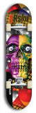 Limited edition, North American maple skateboard deck designed by underground artist BellyRash -- available in widths 7.5 to 8.5 inches in both mellow concave and steep concave shapes. Artwork: 8Rsku brand popsicle-shaped skateboard deck.