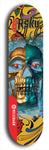 Limited edition, North American maple skateboard deck designed by underground artist BellyRash -- available in widths 7.5 to 8.5 inches in both mellow concave and steep concave shapes. Artwork: 8Rsku brand popsicle-shaped skateboard deck.