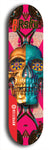 Limited edition, North American maple skateboard deck designed by underground artist BellyRash -- available in widths 7.5 to 8.5 inches in both mellow concave and steep concave shapes. Artwork: 8Rsku brand popsicle-shaped skateboard deck.