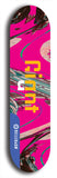 Skateboard deck: Limited edition, North American maple skateboard deck designed by underground artist BellyRash - available widths 7.5 to 8.5 inches in both mellow concave and steep concave shapes. Artwork: GIANT logo brand popsicle-shaped deck