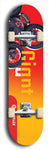 Skateboard deck: Limited edition, North American maple skateboard deck designed by underground artist BellyRash - available widths 7.5 to 8.5 inches in both mellow concave and steep concave shapes. Artwork: GIANT logo brand popsicle-shaped deck