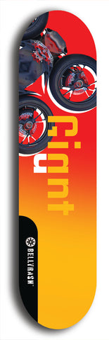 Skateboard deck: Limited edition, North American maple skateboard deck designed by underground artist BellyRash - available widths 7.5 to 8.5 inches in both mellow concave and steep concave shapes. Artwork: GIANT logo brand popsicle-shaped deck