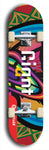 Skateboard deck: Limited edition, North American maple skateboard deck designed by underground artist BellyRash - available widths 7.5 to 8.5 inches in both mellow concave and steep concave shapes. Artwork: GIANT logo brand popsicle-shaped deck