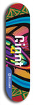 Skateboard deck: Limited edition, North American maple skateboard deck designed by underground artist BellyRash - available widths 7.5 to 8.5 inches in both mellow concave and steep concave shapes. Artwork: GIANT logo brand popsicle-shaped deck