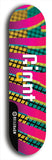 Skateboard deck: Limited edition, North American maple skateboard deck designed by underground artist BellyRash - available widths 7.5 to 8.5 inches in both mellow concave and steep concave shapes. Artwork: GIANT logo brand popsicle-shaped deck