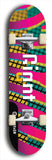 Skateboard deck: Limited edition, North American maple skateboard deck designed by underground artist BellyRash - available widths 7.5 to 8.5 inches in both mellow concave and steep concave shapes. Artwork: GIANT logo brand popsicle-shaped deck