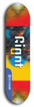 Skateboard deck: Limited edition, North American maple skateboard deck designed by underground artist BellyRash - available widths 7.5 to 8.5 inches in both mellow concave and steep concave shapes. Artwork: GIANT logo brand popsicle-shaped deck