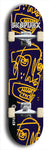 Skateboard deck: Limited edition, North American maple skateboard deck designed by underground artist BellyRash - available widths 7.5 to 8.5 inches in both mellow concave and steep concave shapes. Artwork: SK8PUNX logo brand popsicle-shaped deck