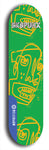 Skateboard deck: Limited edition, North American maple skateboard deck designed by underground artist BellyRash - available widths 7.5 to 8.5 inches in both mellow concave and steep concave shapes. Artwork: SK8PUNX logo brand popsicle-shaped deck