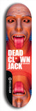 Skateboard deck: Limited edition, North American maple skateboard deck designed by underground artist BellyRash - available widths 7.5 to 8.5 inches in both mellow concave and steep concave shapes. Artwork: DEAD CLOWN JACK logo brand popsicle-shaped deck