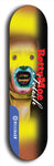 Skateboard deck: Limited edition, North American maple skateboard deck designed by underground artist BellyRash - available widths 7.5 to 8.5 inches in both mellow concave and steep concave shapes. Artwork: BETTYMOE FETISH logo brand popsicle-shaped deck with shiny erotic red female body with giant eyeball in background