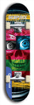 Skateboard deck: Limited edition, North American maple skateboard deck designed by underground artist BellyRash - available widths 7.5 to 8.5 inches in both mellow concave and steep concave shapes. Artwork: SK8PUNX logo brand popsicle-shaped deck