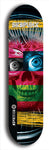 Skateboard deck: Limited edition, North American maple skateboard deck designed by underground artist BellyRash - available widths 7.5 to 8.5 inches in both mellow concave and steep concave shapes. Artwork: SK8PUNX logo brand popsicle-shaped deck